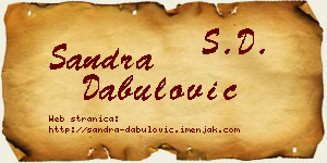 Sandra Dabulović vizit kartica
